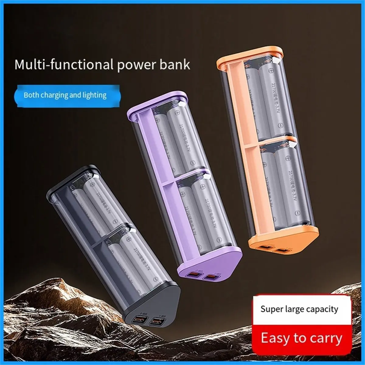 【N93R！】Transparent 6x21700 Power Bank Case 22.5W Fast Charging Powerbank Case LED USB Type C Port Battery Storage Box B