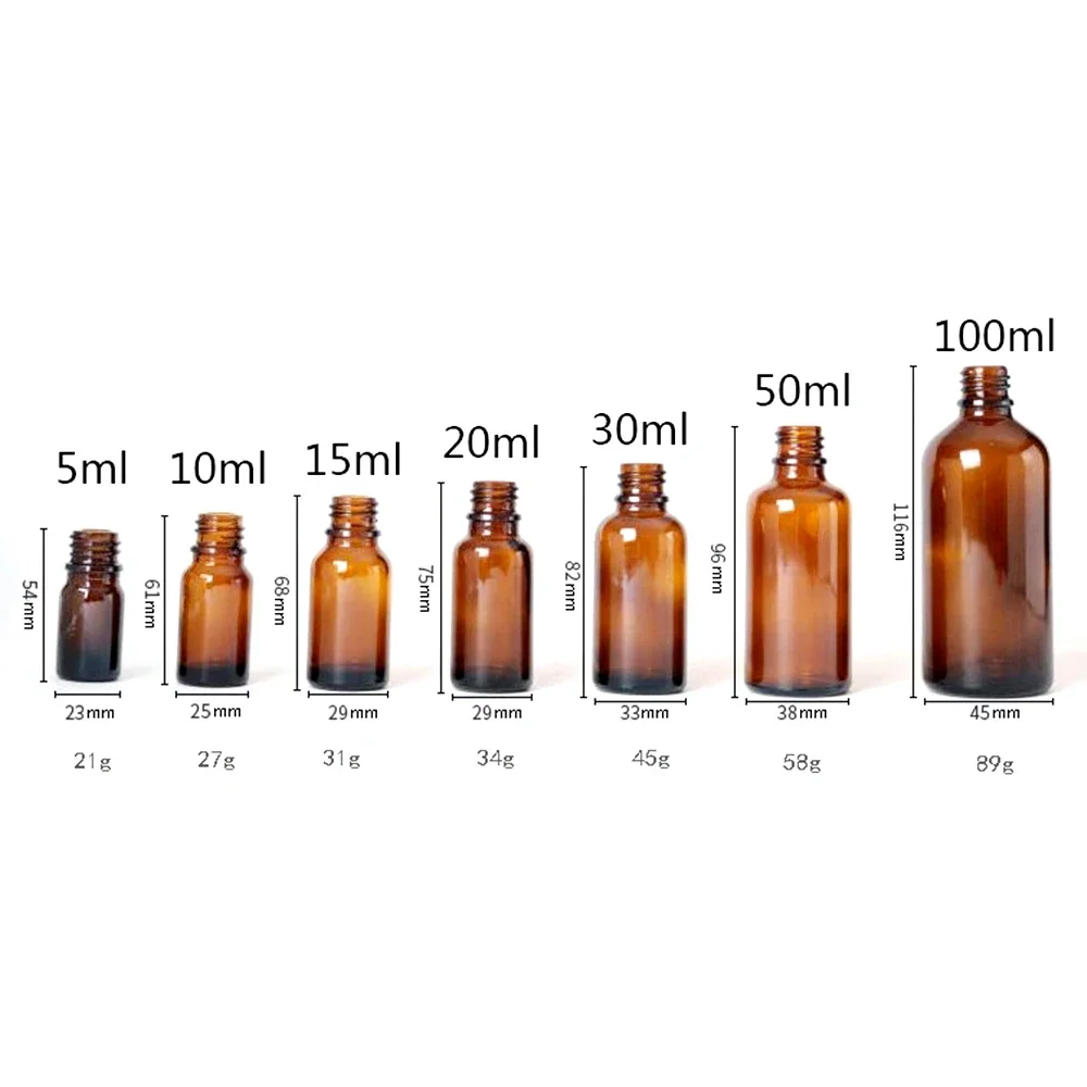 5/10/15/20/30/50/100 ミリリットルアンバーローラーボトルガラス詰め替えエッセンシャルオイル香水ボトルロールオンバイアル空のサンプル容器