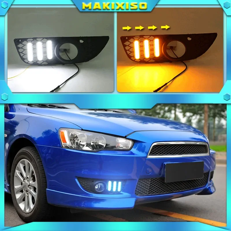 

1 комплект для Mitsubishi Lancer EX 2009 2010 2011 2012 2013 2014 светодиодные DRL дневные ходовые огни дневного света противотуманные фары