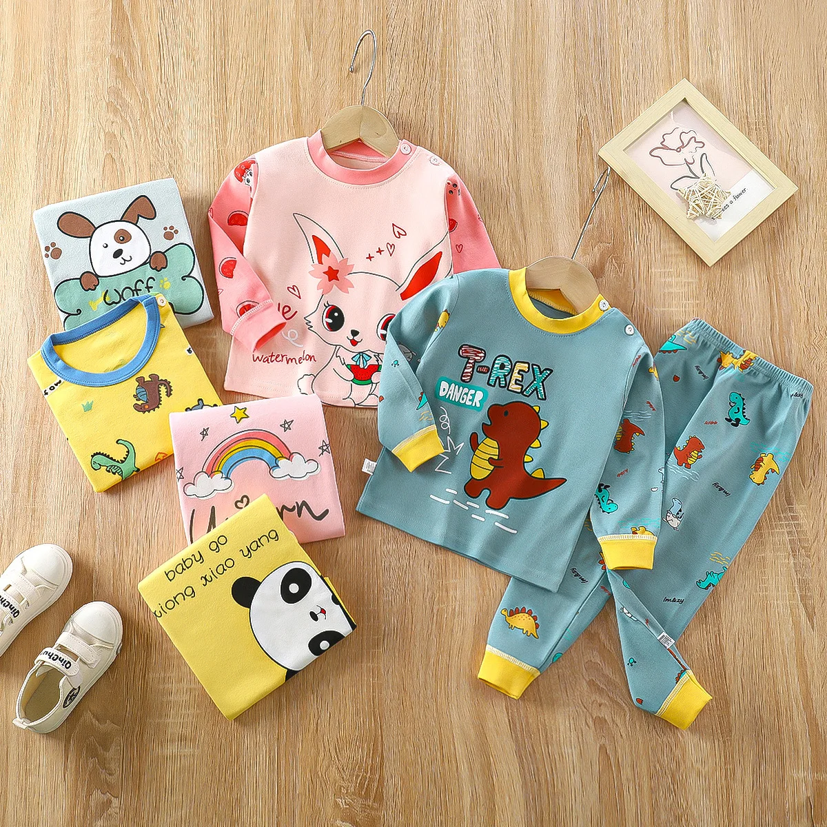 Children's Underwear Set Pure Cotton Pajamas Babys' Long Johns Cotton Boys' Home Clothes Children's Clothing
