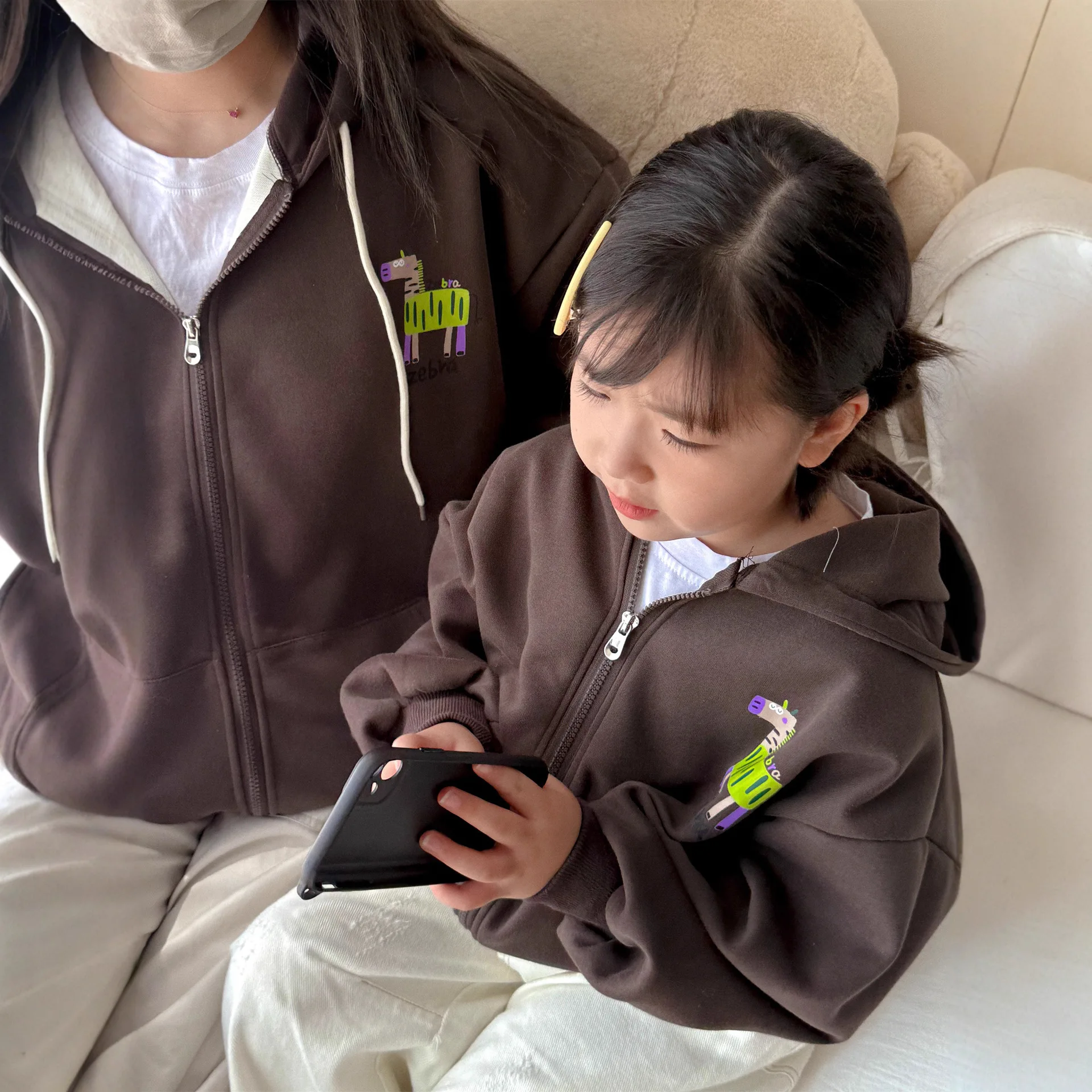 2025 جديد الأسرة مطابقة سترة هود الآباء والأطفال 4-قطعة الزي لطيف طفل رضيع الفتيان الفتيات 1-10 سنوات القطن معطف غير رسمي #2