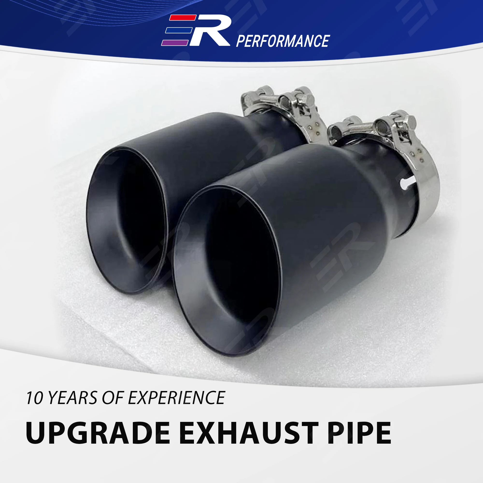1PCS ER Upgrade Exhaust Tip Matte Black Stainless Steel automotive Nozzle decoration for car Muffler Tail Tips modification