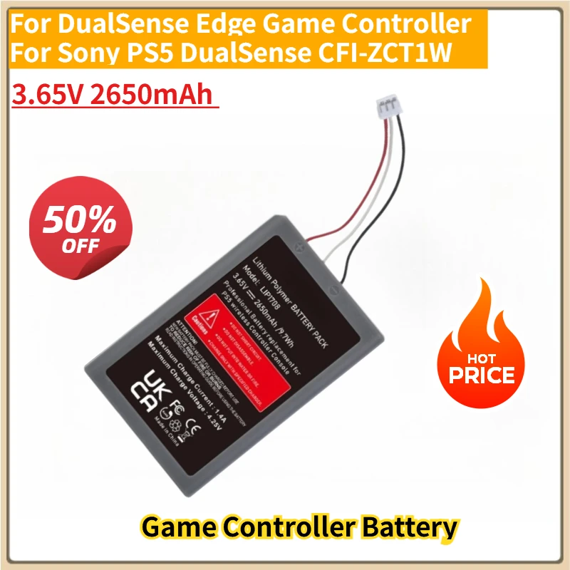 

New Replacement Game Controller Battery 3.65V 2650mAh for DualSense Edge Game Controller for Sony PS5 DualSense CFI-ZCT1W