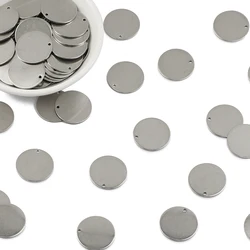 10-30 Pcs Stainless Steel Flat Round Charm 8/10/12/15/20/25/30mm Smooth Surface Charms For Bracelet Necklace Jewelry Making