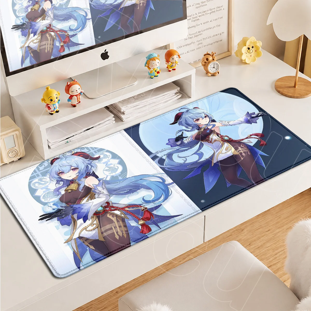 Large Computer Gaming Accessories XXL Hot Gaming Genshin Impact Washable Mouse Pad Gamer Anime Sexy Girl Ganyu Non-slip Desk Mat