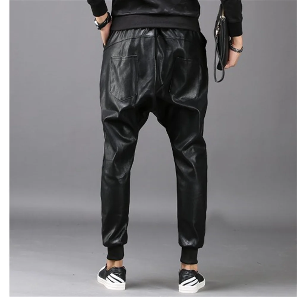 Leather Trousers Men Motorcycle Black Mens Pants Fashion PU Leather Riding Waterproof Motor Biker Male Street Pants Plus Size