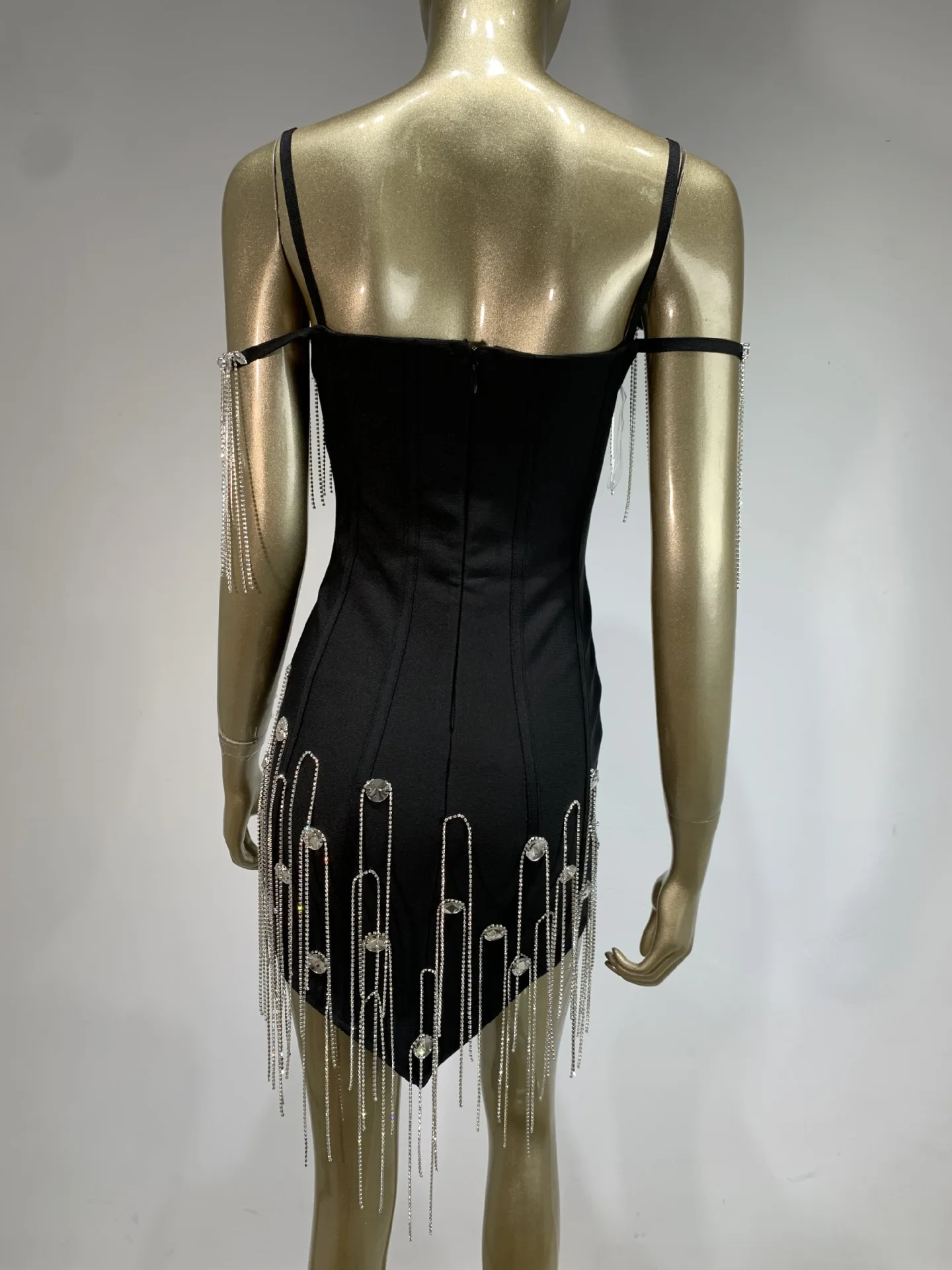 Czarna Sukienka Bandage Bez Rękawów Damska Klubowa Wieczorowa Urodzinowa Seksowna Sukienka na Ramiączkach Spaghetti Bodycon Elegancka Suknia Balowa