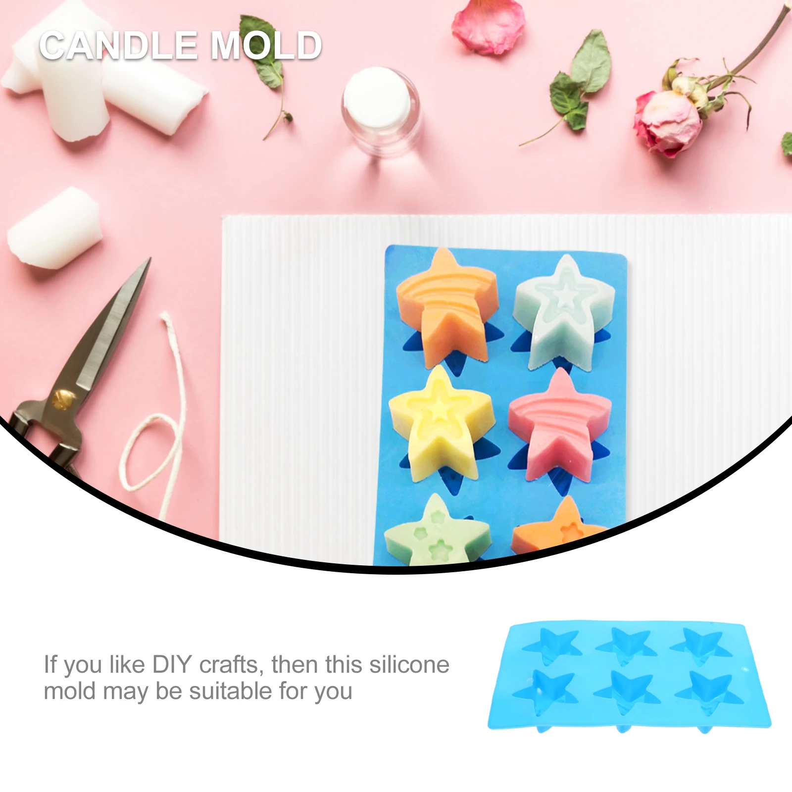

Six Hole pointed Star Soap Silicone Soap Mold Silicone DIY Mold Creative Epoxy Resin Molds Washable Storable