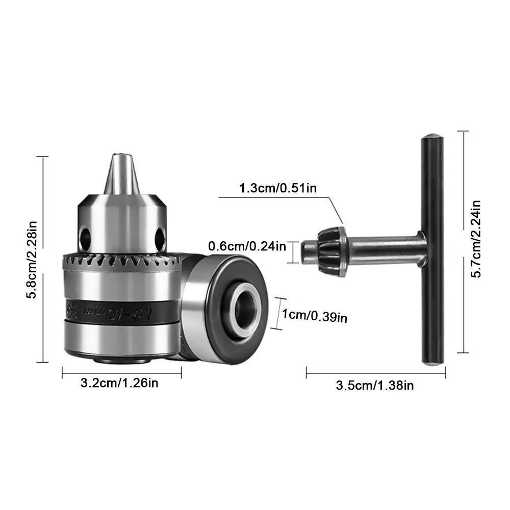 1.5-10mm Angle Grinder Adapter M10 Thread Adapter Quick Change Conversion Electric Drill Chuck Thread Collet with Key Durable