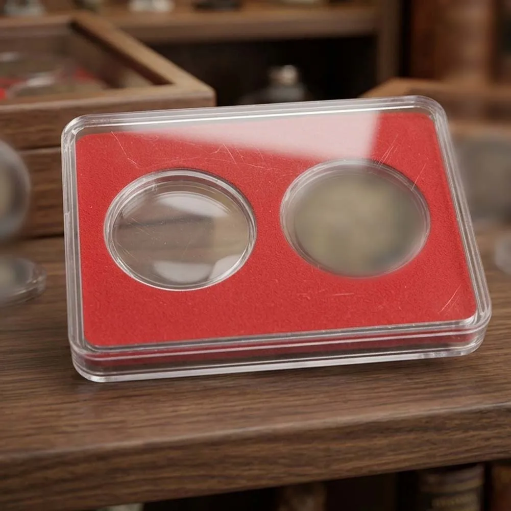 Display Coin Protection Box Holder Case Collection Commemorative Organizer Protector Transparent  Display Coin