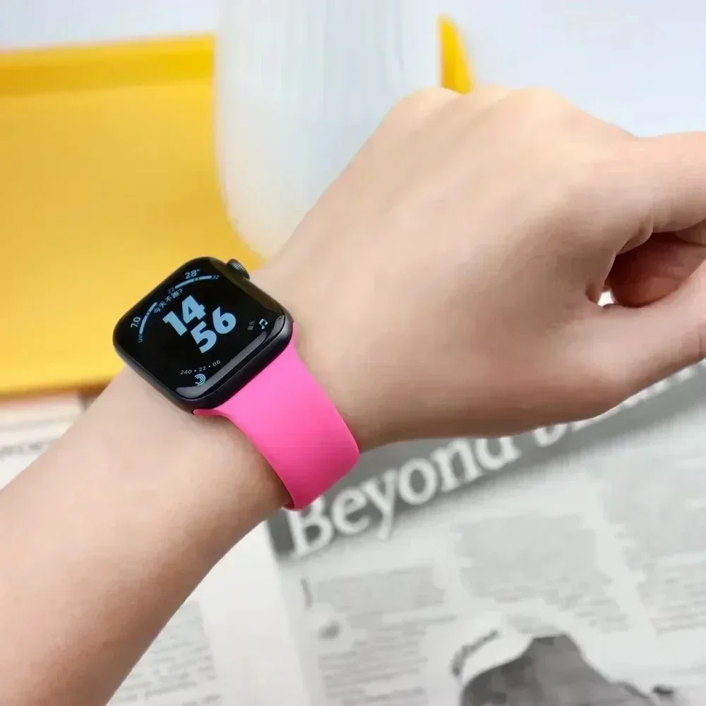 حزام السيليكون الأصلي لساعة أبل 38/40/41/42/44/45/46 مللي متر 49 مللي متر سوار ل Iwatch Serie 10 9 7 4 5 6 8 SE Ultra 2 3