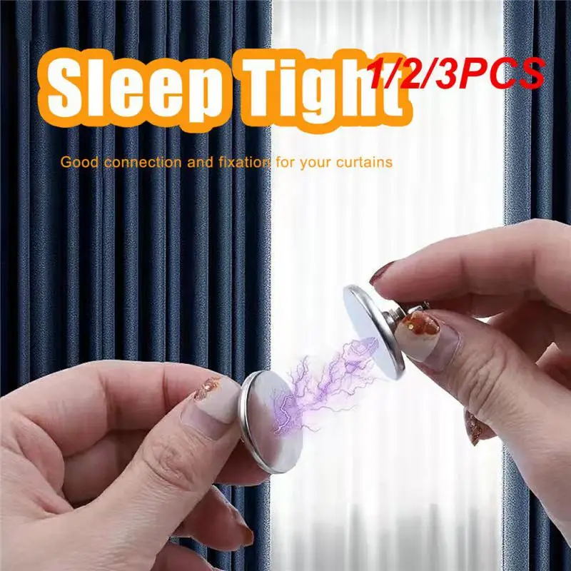 1/2/3PCS 1 Pairs Magnetic Curtain Clip  Button Holder Detachable Window Screen  Magnet Buckle Lightproof Room Curtains Closure