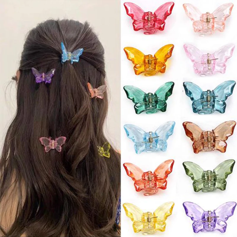 Pinza de mariposa para niña, accesorios para el cabello, horquilla transparente, suave, temperamento, gelatina, elegante, parte posterior de la cabeza, tiburón