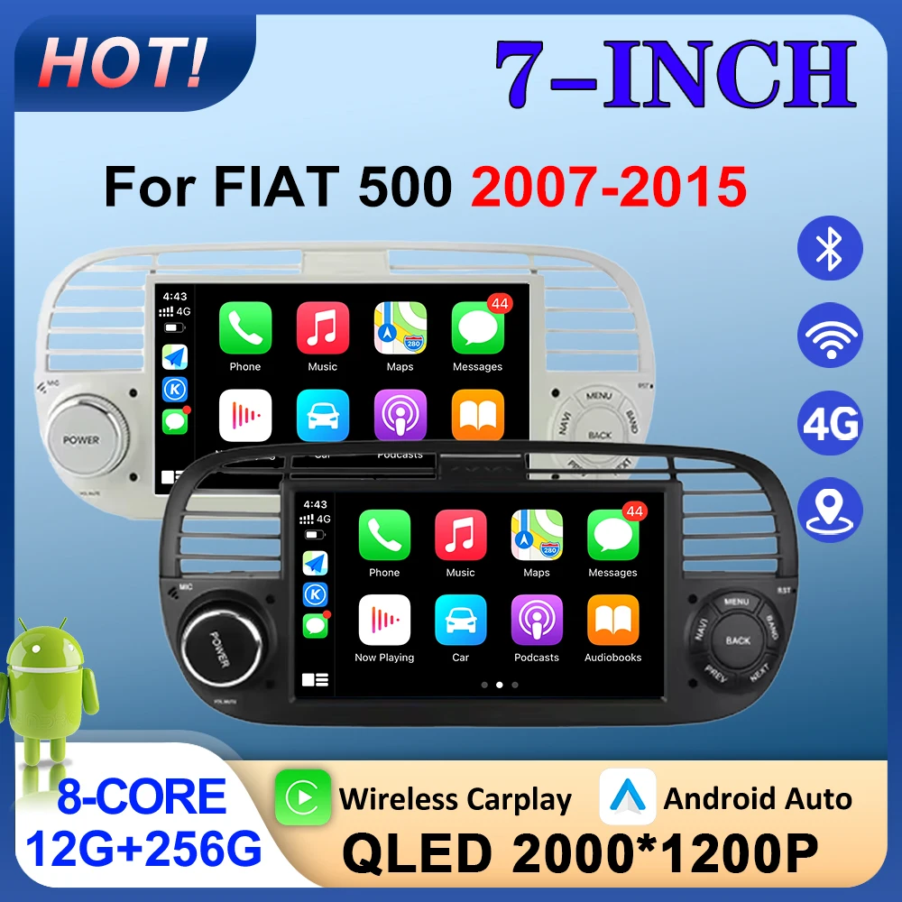 

Android OS Bluetooth 7 inch For FIAT 500 2007-2015 Car Radio Multimedia Video Player Navigation GPS Auto Carplay WlFl