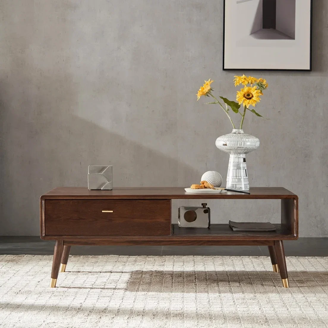 

Furniture Luxury Furniture Walnut Coffee Table Solid Oak Wood Coffee Table Modern