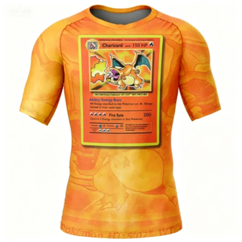 Summer Anime Fans Must Wear Two Outfits Charlie Brown Spitfire Dragon Speed Dry Tight Sport Short Sleeve image 2