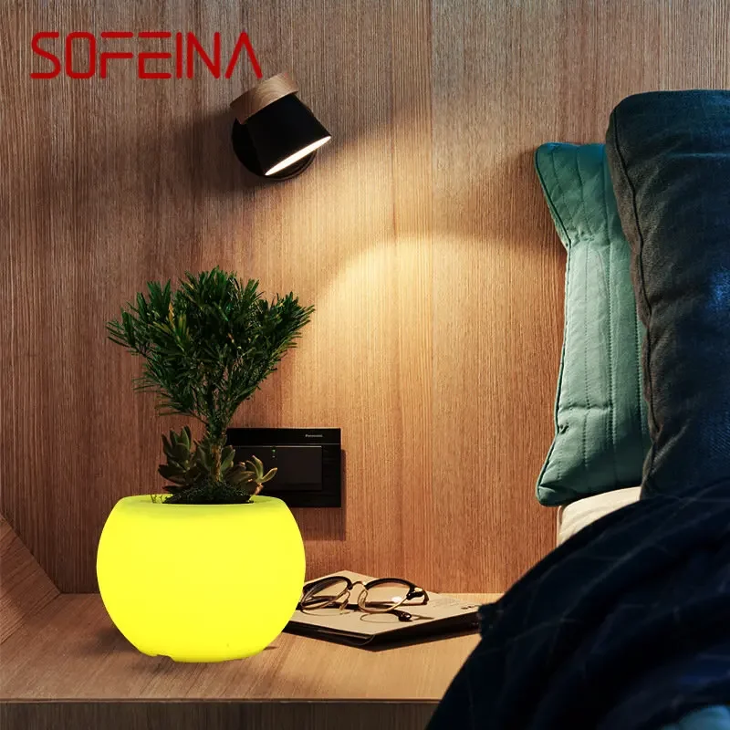 SOFEINA New Product 16 Colors Desk Lamp With Remote Control Waterproof IP65 Plant Pot USB Table Lights for Home Villa Decoration