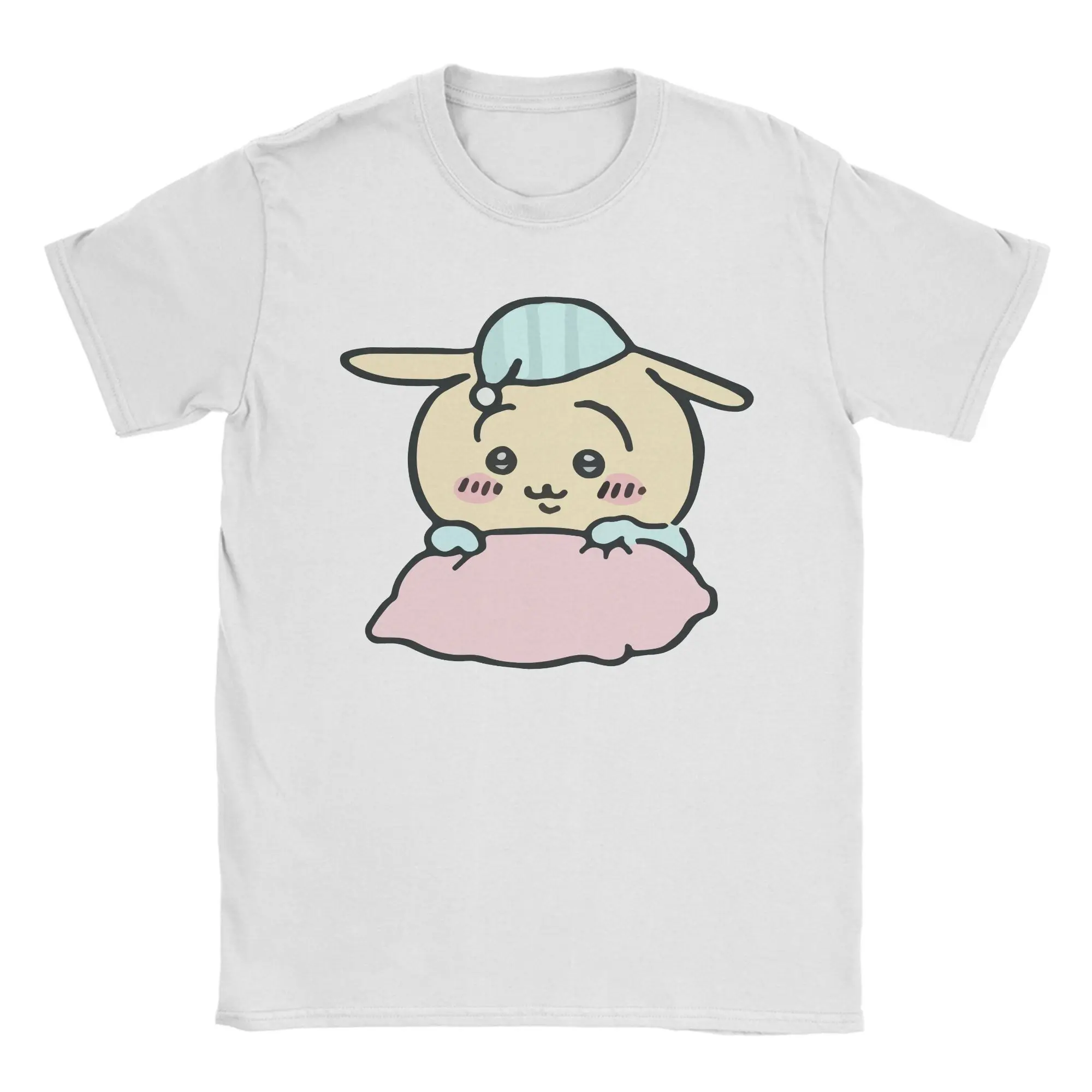 Men's Cartoon Cute Chiikawas T Shirt Hachiware Usagi 100% Cotton Tops Funny Short Sleeve Crewneck Tees Gift Idea T-Shirts