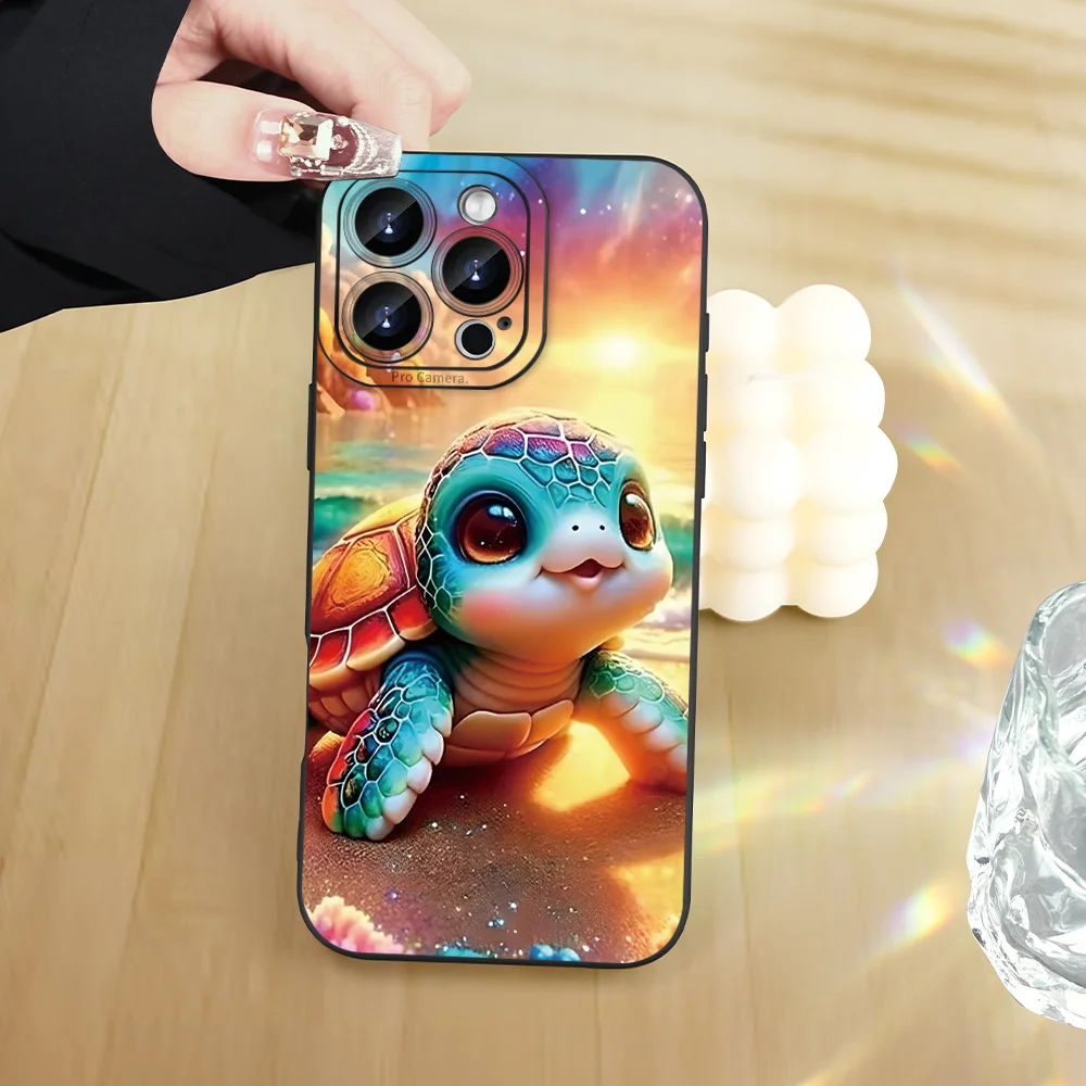 Popolare custodia per telefono con motivo tartaruga creativa, compatibile con iPhone17 16 15 14 13 12 11 Pro/Max Plus