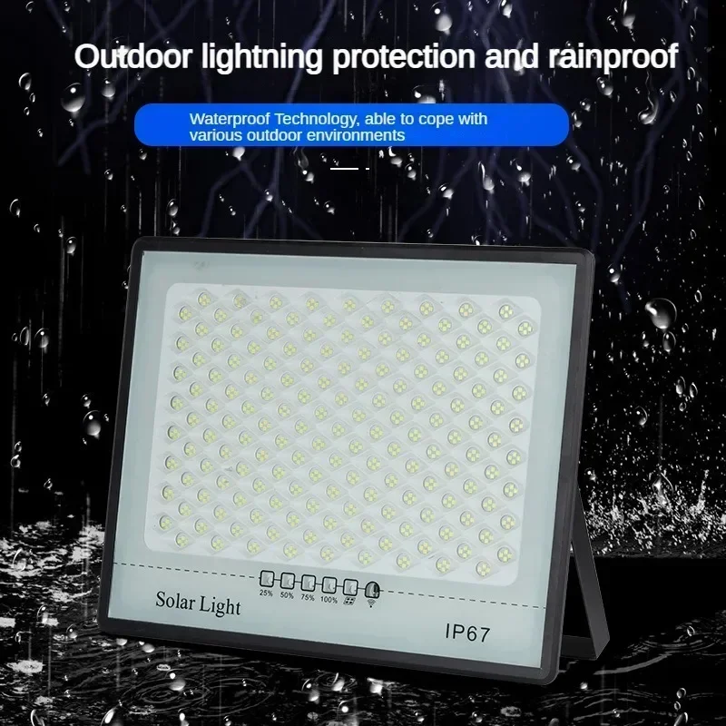 Lámpara Solar de 100/200/300W para exteriores, foco impermeable, luz Led para exteriores con Control remoto, farola Solar, Control de luz