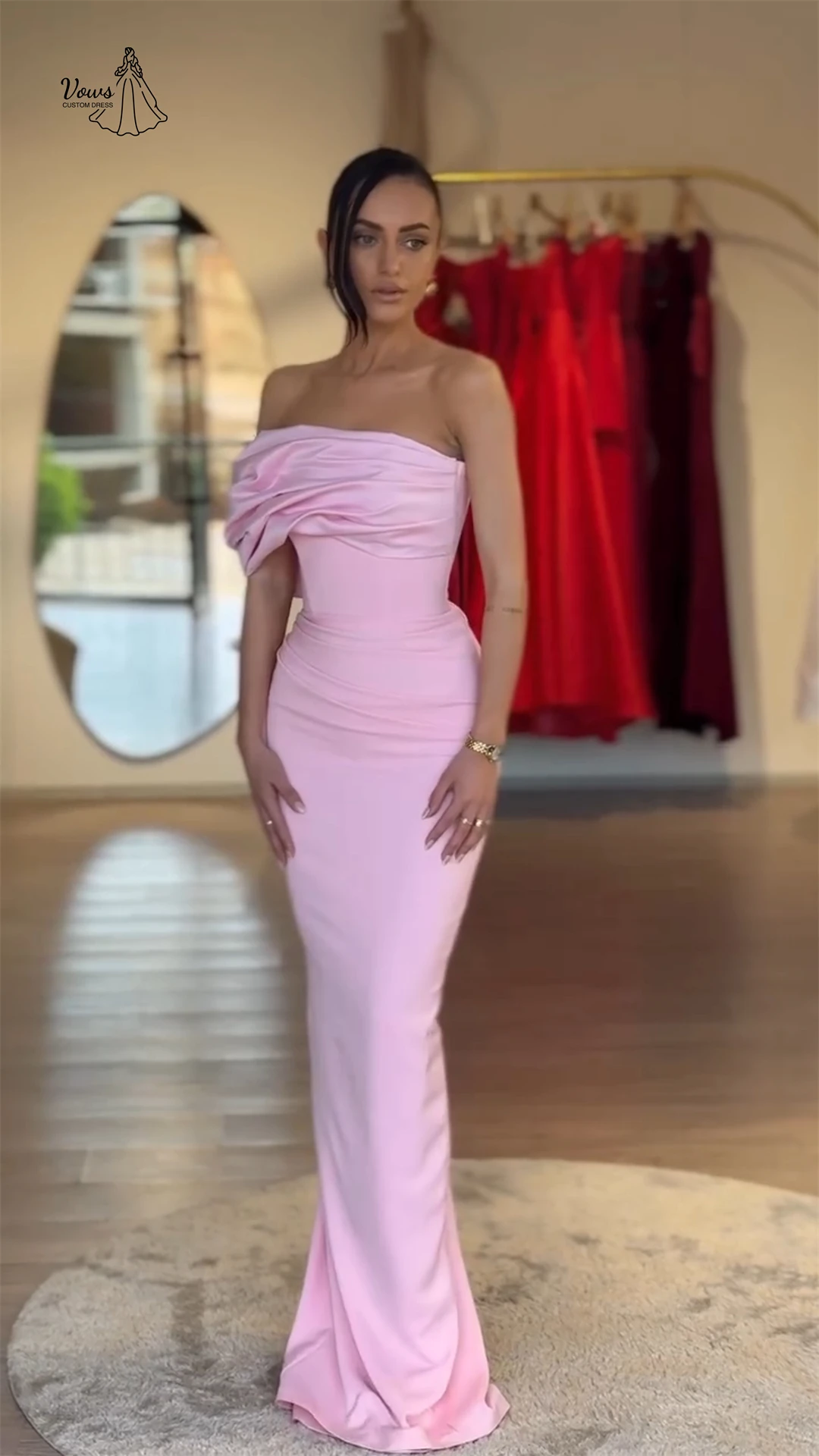 Vows Elegant Party Dresses for Wedding Woman Ceremony Dress Candle Custom Made Fishtail Skirt Satin Cloth Cocktail Evening Dress