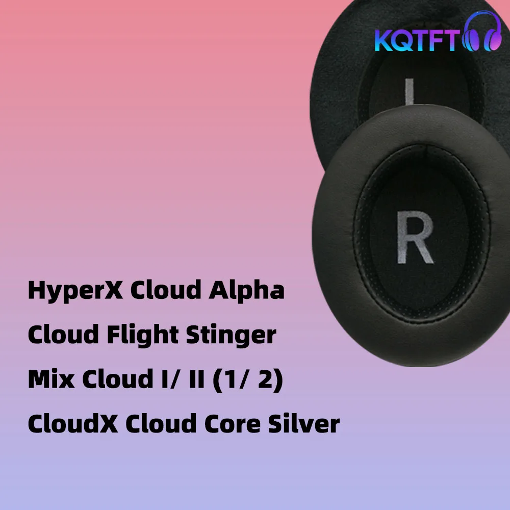 Almohadillas de Repuesto para Auriculares HyperX Cloud Alpha, Cloud Flight, Stinger Mix, Cloud I/II (1/2), CloudX, Cloud Core Silver