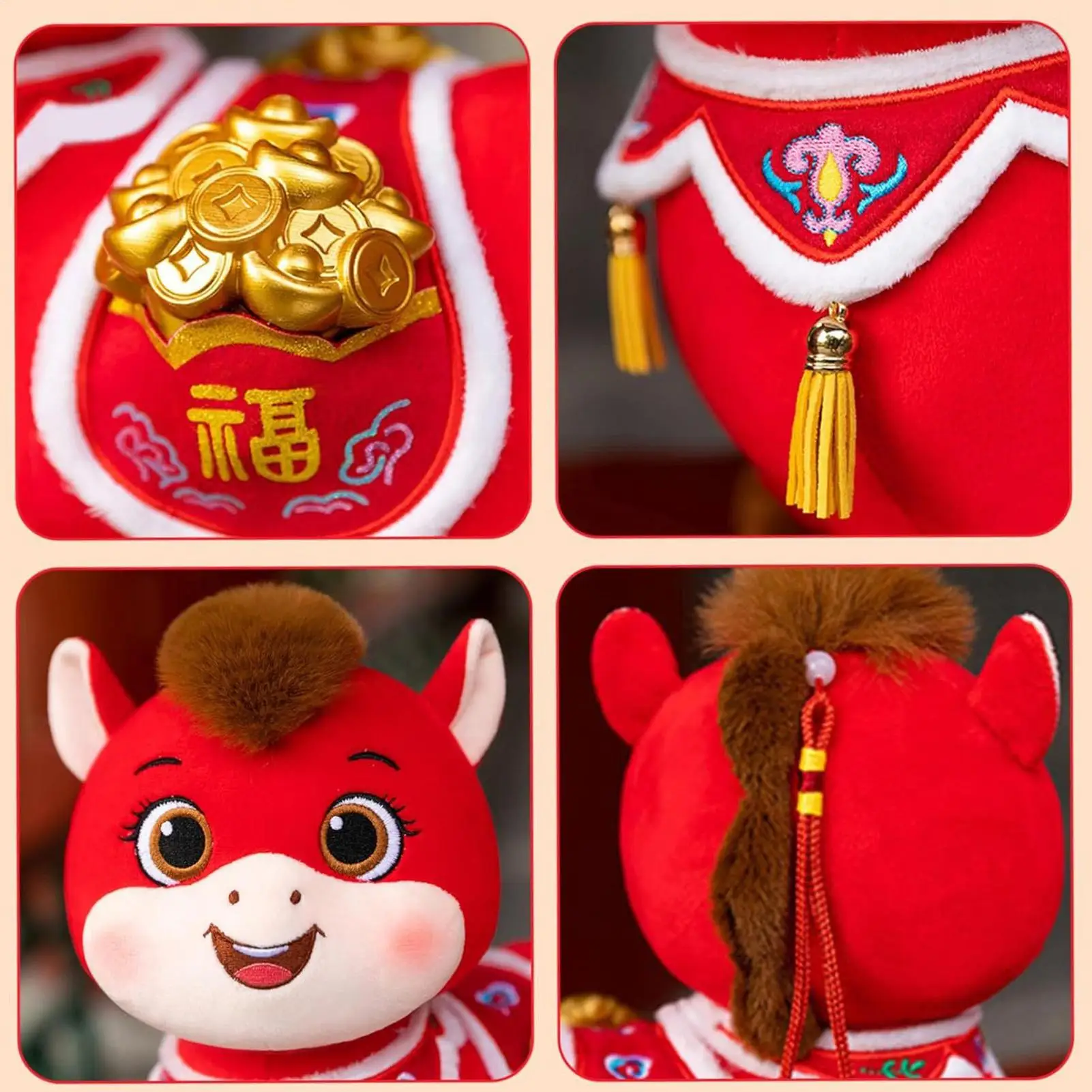 

Плюшевые игрушки-талисманы Лошади к Китайскому Новому году 2026: Милые, мягкие, очаровательные куклы-лошадки, плюшевые пони для удачи и благополучия
