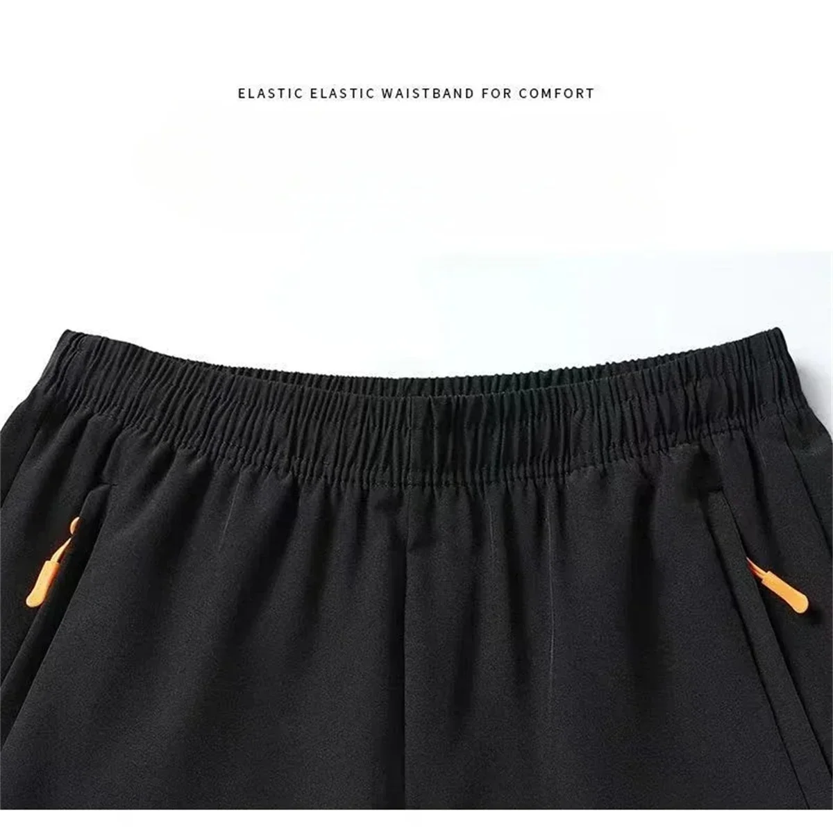 Mens Summer Quick Dry Athletic Work Shorts Casual Hiking Pants Shorts with Zipper Pockets Loose Fit Plus Size Outdoor Trousers