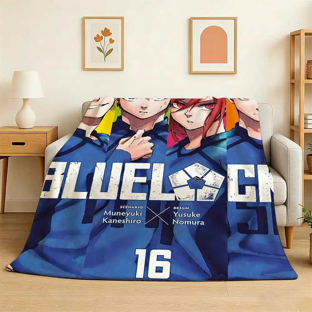 Classic comics Blue Lock Throw 240g Flannel Blanket Lightweight Soft Skin-friendly Summer Thin Throw Blanket