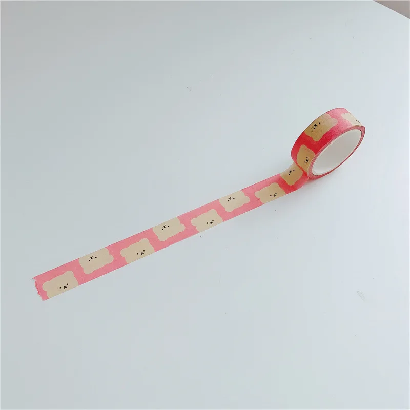 

5 Meter Korean Ins Washi Tape Cute Teddy Bear Black White Love Pattern Decorative Masking Tape for Planner