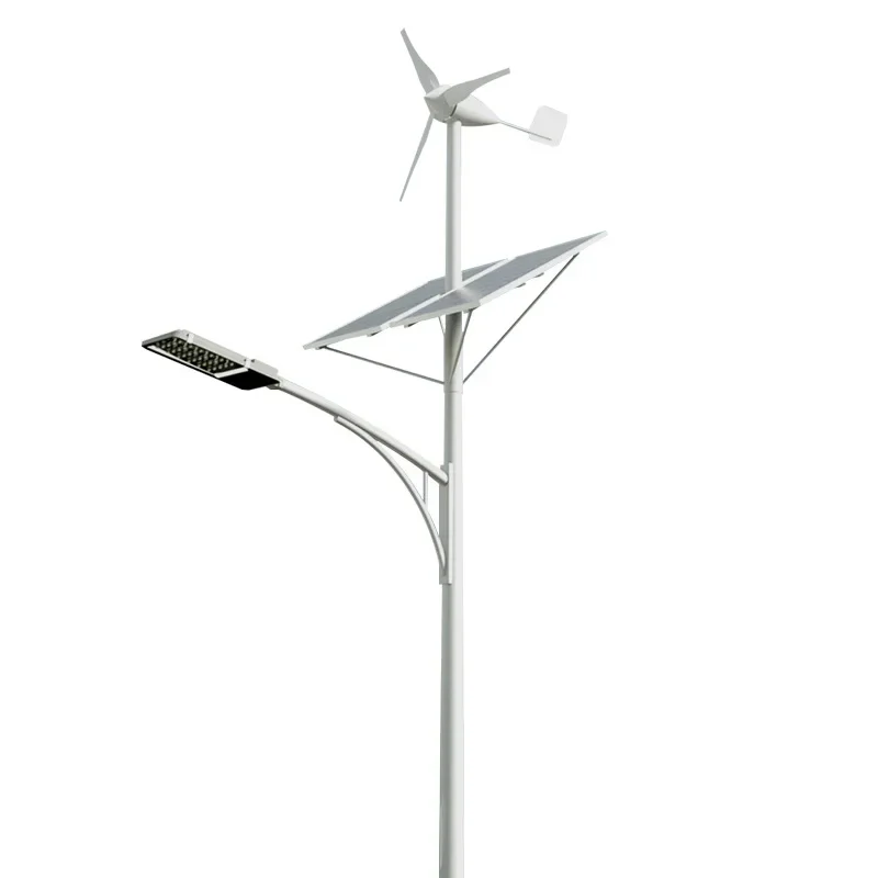 6M Outdoor Custom Solar Wind LED Light 100W Wind Solar Hybrid Power Vertical Axis Spiral Street Lights