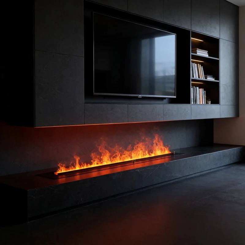 

Freestanding Water Mist Fireplace,1500 sq ft Coverage, Adjustable Flame Speed, Auto Shut-off tv stand with fireplace fire place