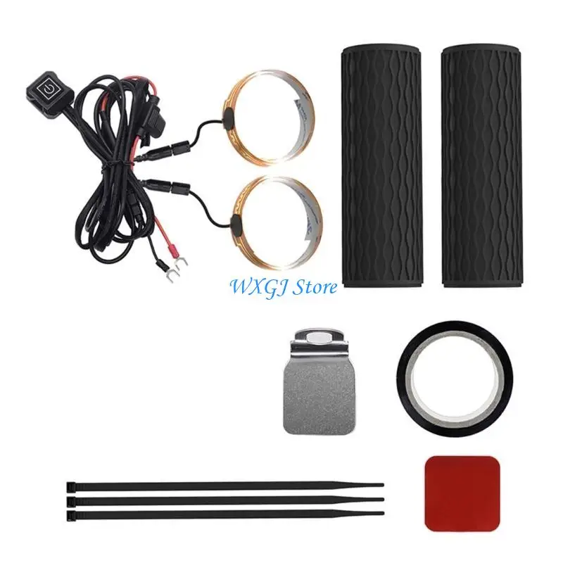 

37JE Fast Heating Motorcycle Heated Grip Waterproof & Durable Motorcycle Handle Heating Durable Suitable for Wet Conditions
