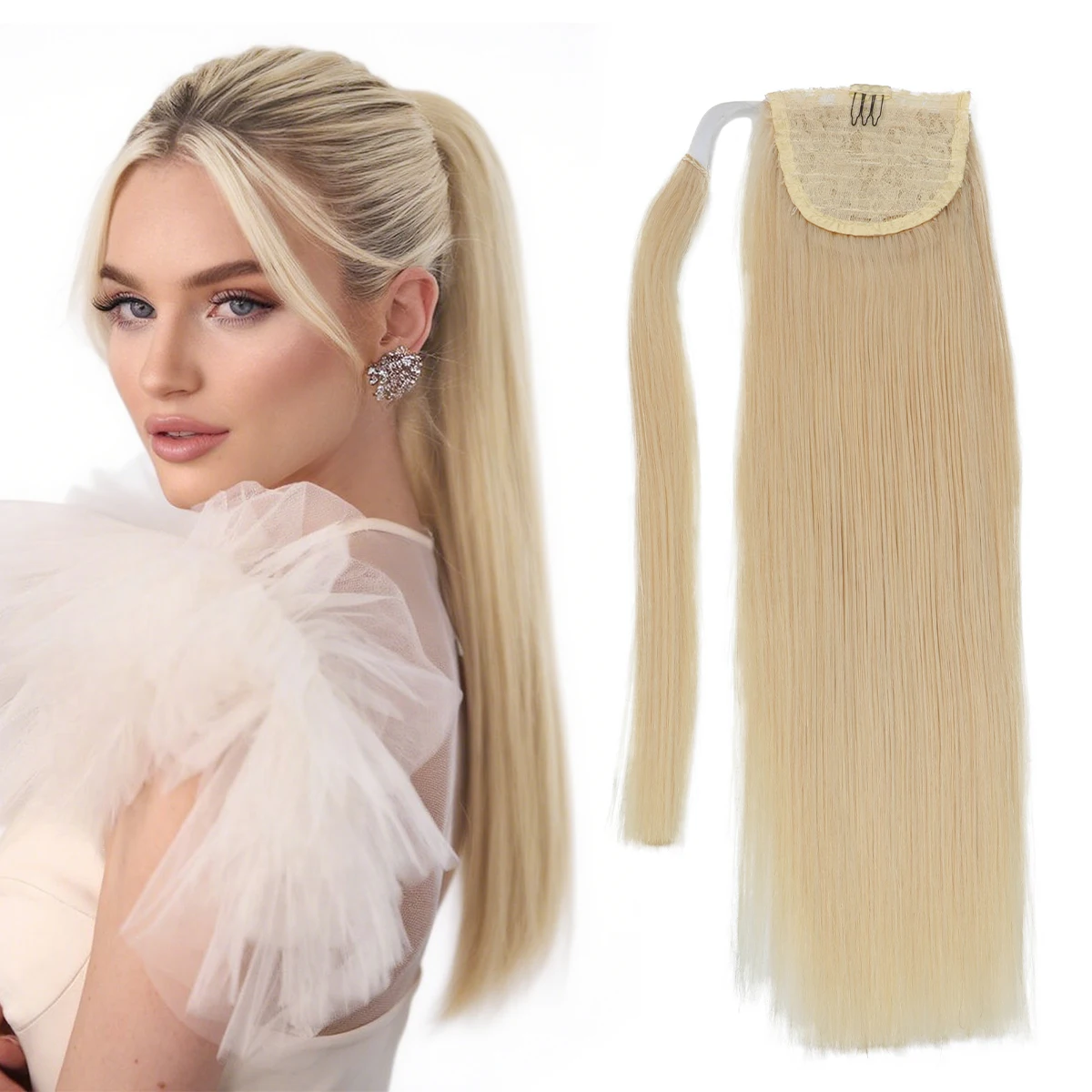 

# Натуральный прямой накладной хвост из человеческих волос, 60 прядей, 14, 18, 20, 24 дюйма