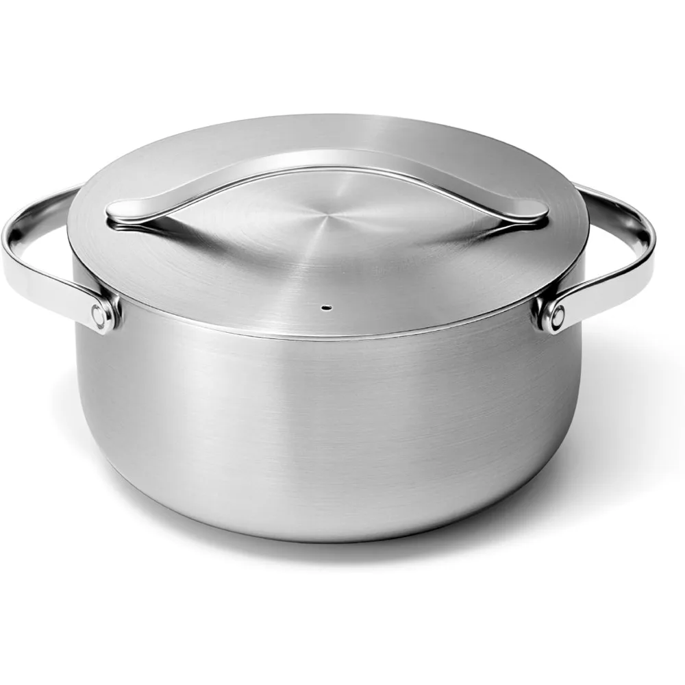 

6.5 Quart Caraway 5-Ply Stainless Steel Dutch Oven - Oven and Stovetop Compatible - Non-Toxic, PTFE and PFOA Free