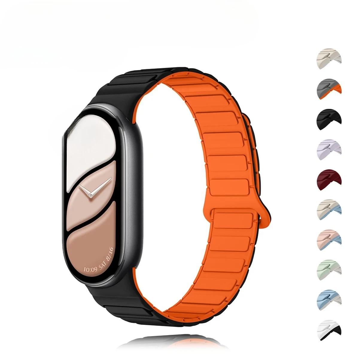 New Silicone Sport Band for Xiaomi Watch 10/9/8 Two Tone Magnetic Strap for Miband 10 NFC Smartwatch Replacement Bracelet