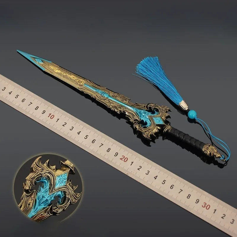 30 سنتيمتر سلسلة الأسلحة الباردة QingYun السيف السيف Enfeoffment من الآلهة الطرفية نموذج معدني السيف اكسسوارات حلية جمع