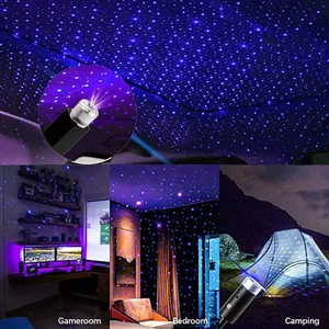 2 PCs Mini -LED -Autodachstern Nachtlicht angetrieben von USB Galaxy Star Projector Plug Play Auto Dach Room Room Dekoration Lampe Atmosphäre 8 Hauptverkaufsprojektor Samsung Portatil - №4