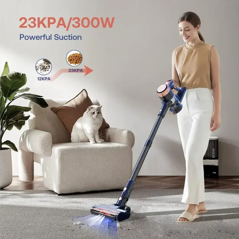 Homeika Cordless Powerful Vacuum Cleaner,LED Display Lightweight Stick Vacuum with Sofa Brush for Hard Floor/Carpet/Pet Hair/Car