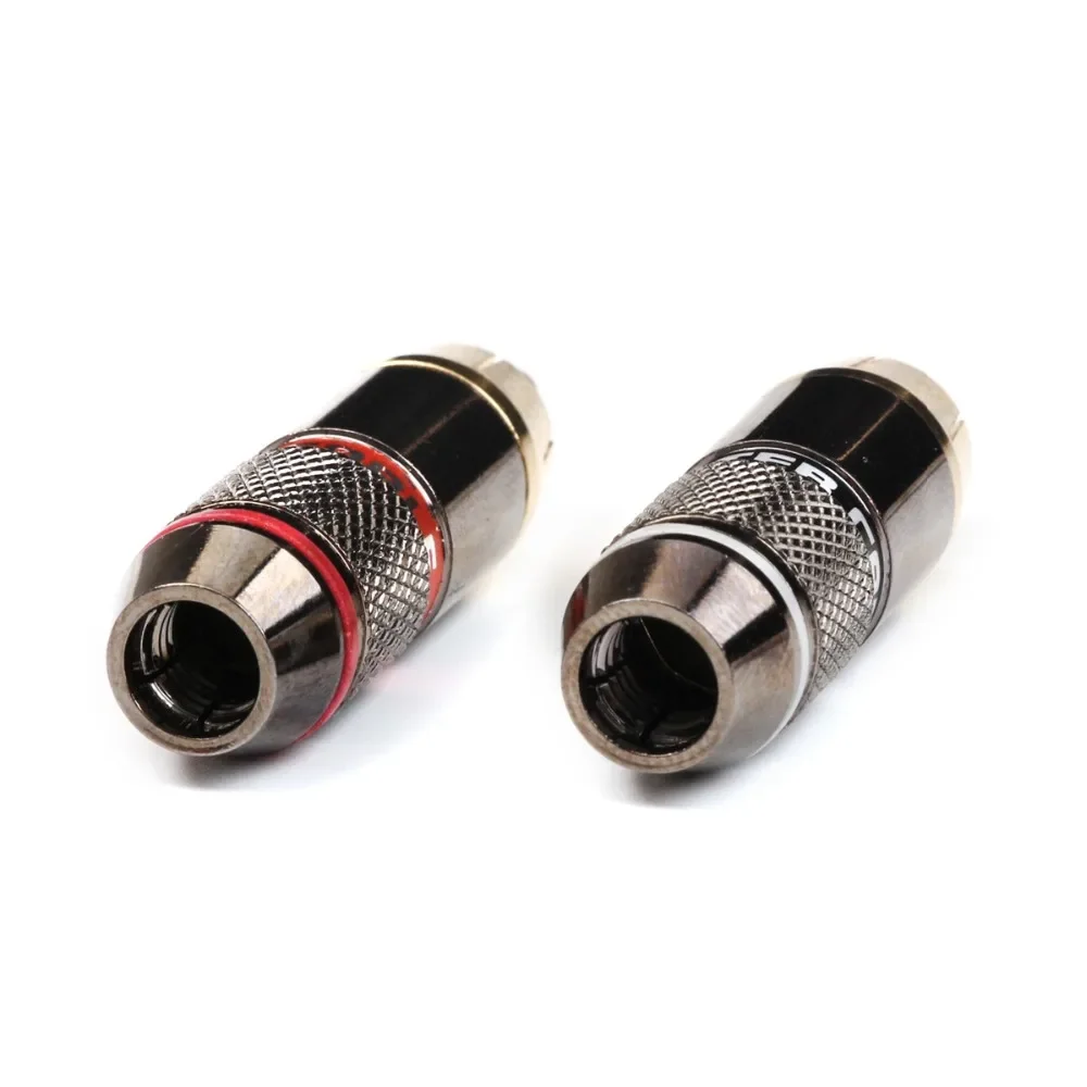 Plugue rca de alta fidelidade banhado a ouro latão 6mm macho duplo auto-travamento conectores de fio de lótus adaptador de áudio