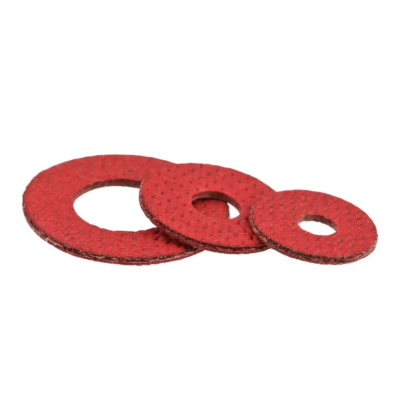 100Pcs M2 M3 M4 M5 M6 M8 M10 Steel Flat Pad Insulation Washers Red Paper Meson Gasket Spacer Insulating Spacers