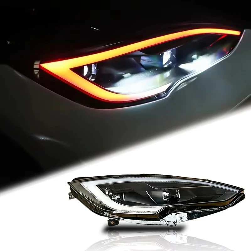 Colorful RGB LED Headlight Assembly 12V New for  Model S 2014-2020 Modified Style Plug and Play 6005906-00-D 6005907-00-D
