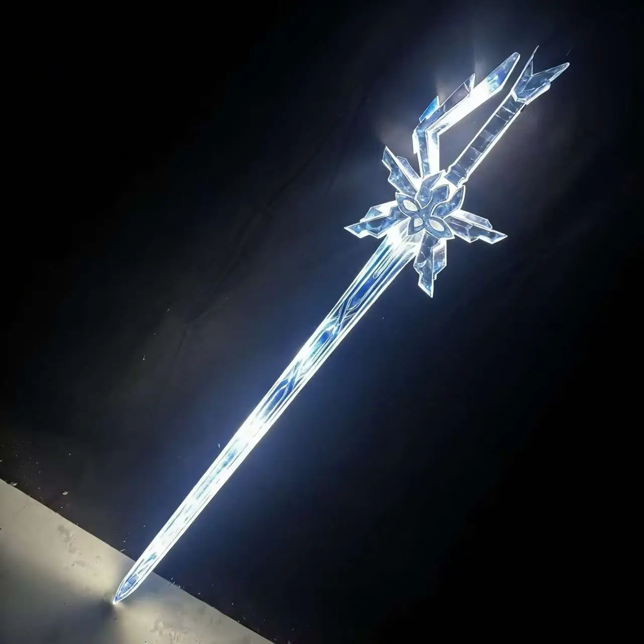 Genshin Impact Capitano The Captain Cosplay Weapons | LED Light Up Chargable Long Sword | Fatui Harbinger Cosplay Prop Replica
