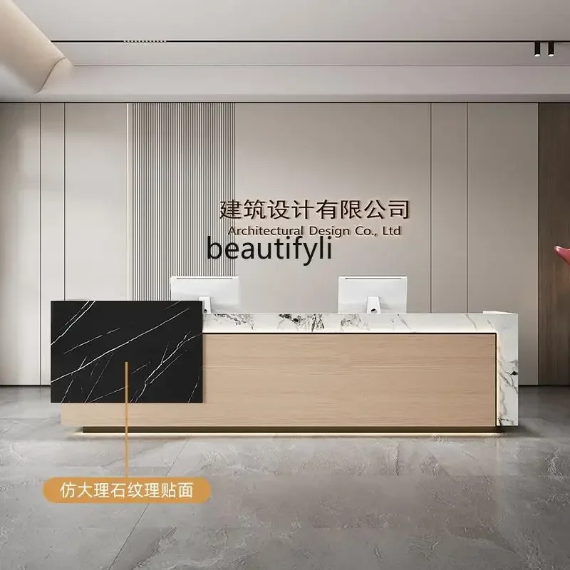 

V New Chinese Front Desk Hotel Lobby Counter Company Welcome Desk checkout page Training Institution Reception Desk Customizatio