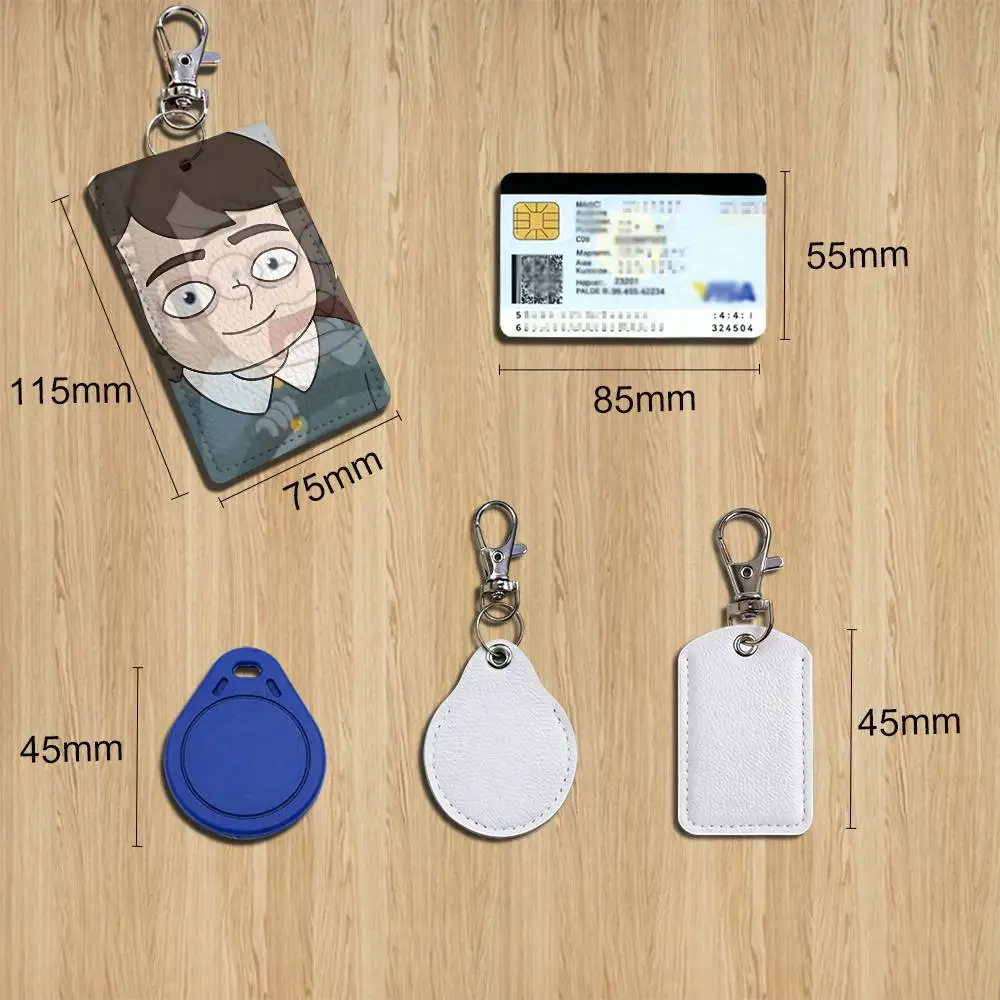 Cool Abaddon H-Haunted Hotel Cartoon Singer Anime Card Keychain Fashion Pendant Bag ID Door Card Case Bus Card Cute Adult