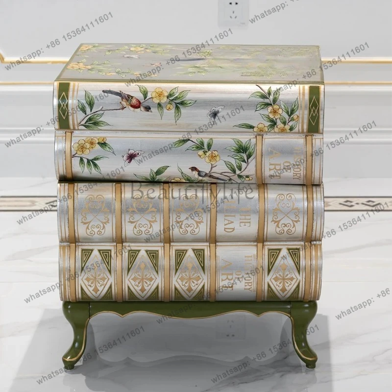 Factory Direct French art painting flower book modeling sofa edge few European living room furniture with small corner few