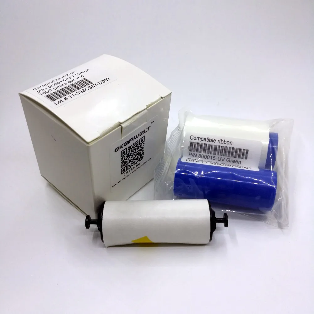 800015-UV blu 1000 stampe/roll UV Fluorescente Nastro A Trasferimento Termico per Zebra stampante carta D'IDENTITÀ P310 P330i P430i