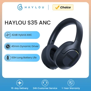 سماعات رأس لاسلكية HAYLOU S35 ANC ، فوق الأذن ، 42 ديسيبل ، سماعات ANC ، بلوتوث 5.2 ، مشغل ديناميكي 40 مم ، سماعات بطارية 60 ساعة ، 200 ريالا برازيليا - 20 ريالا برازيليا أعلى 8 مبيعات سماعة Haylou - رقم 5