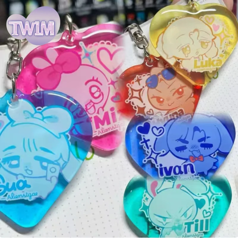 Alien Stage Anime Keychain Acrylic Key Chain Cartoon Love Cute Keyring Bag Pendant Ornaments Car Keychain Anime Toy Gifts