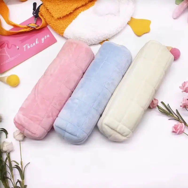 

Soft Plush Zipper Coin Purse Bag Soft Zipper Travel Lipsticks Holder Organizer Bag Pouch Students Stationery Pencil Bag Case